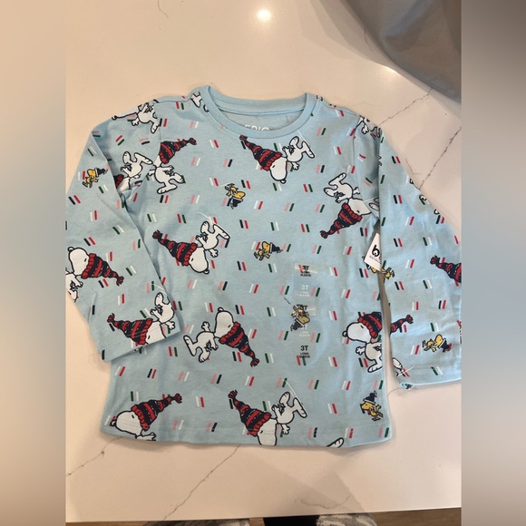 Snoopy & Woodstock Unisex Blue Peanuts Long Sleeve Tee size 3T NWT - Picture 2 of 3